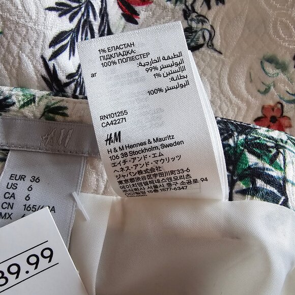 H&M Jacquard Pencil Mini Skirt - Sz US6 - NWT - Picture 11 of 13